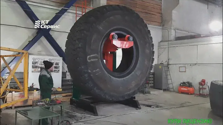 Стойка-шинодержатель г/п 7500 кг для ремонта крупногабаритных шин (OTR repair stand capacity 7500kg)