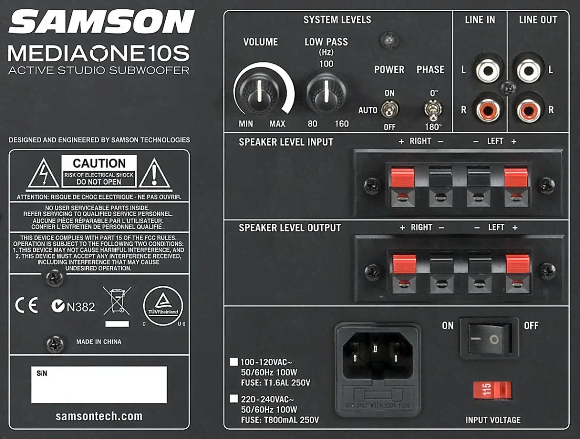 Samson MediaOne 10S активный студийный сабвуфер 100 Вт-2