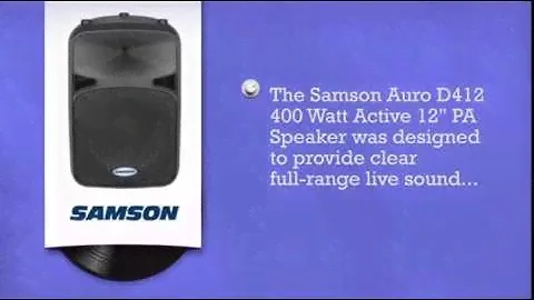 Samson Auro D412 400W Active PA Speaker with Free Stands - DJkit.com