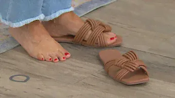Matisse Leather Knotted Slide Sandals - Samson on QVC