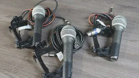 3 Microfones Samson Q7 + Cabos +  Clamps + Cachimbos