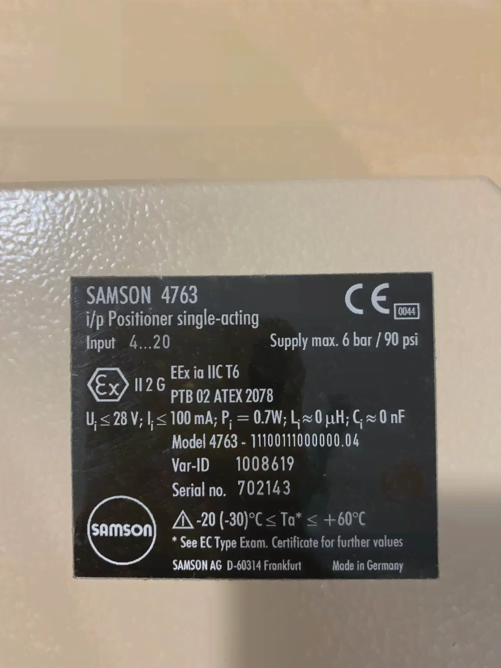Новый оригинальный и подлинный Samson SAMSON, позиционер клапана 4763-111003110000000 в наличии (art.: 3920bef2a2a17)-3