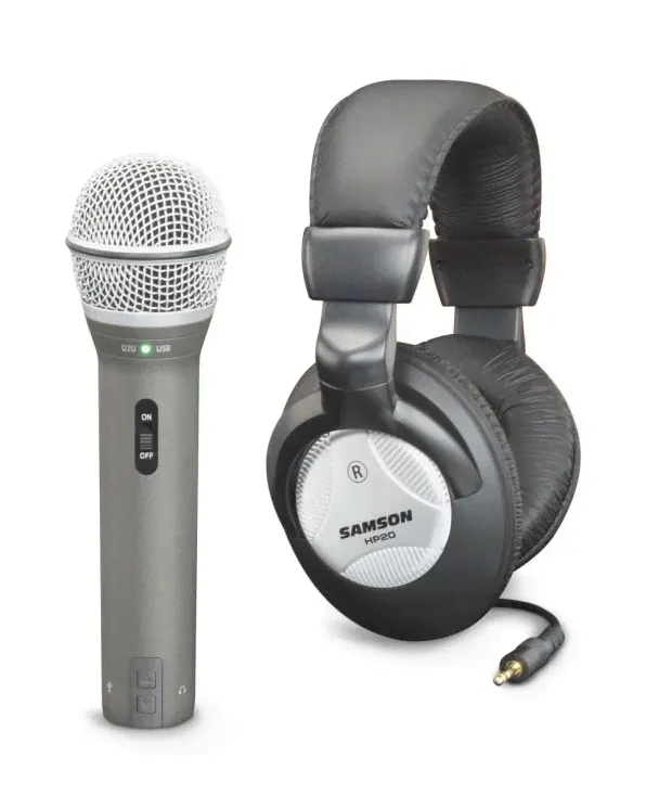 Samson Q2U USB-XLR Mic/HP20 Headphone Package-0