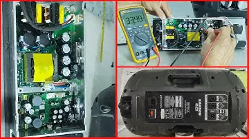 Caixa amplificada Samson Auro X12D, não tem áudio, led fault aceso. V01